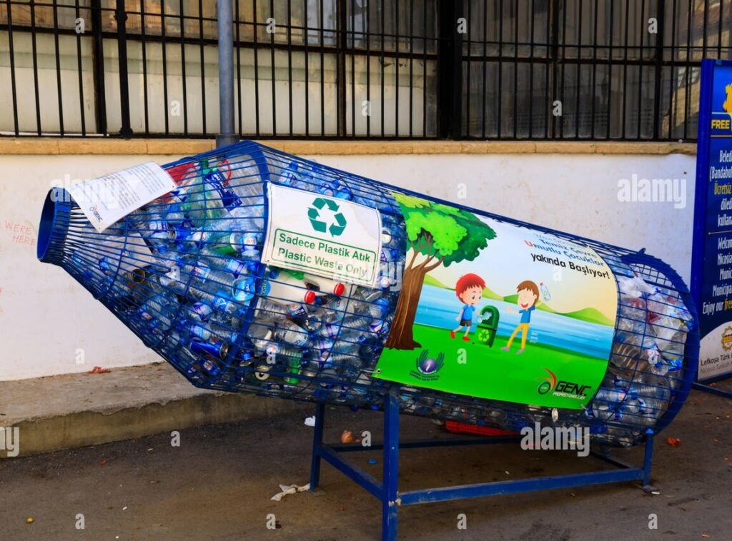 plastic bottle recycling rocket north nicosia northern cyprus october 2018 r0rx5x